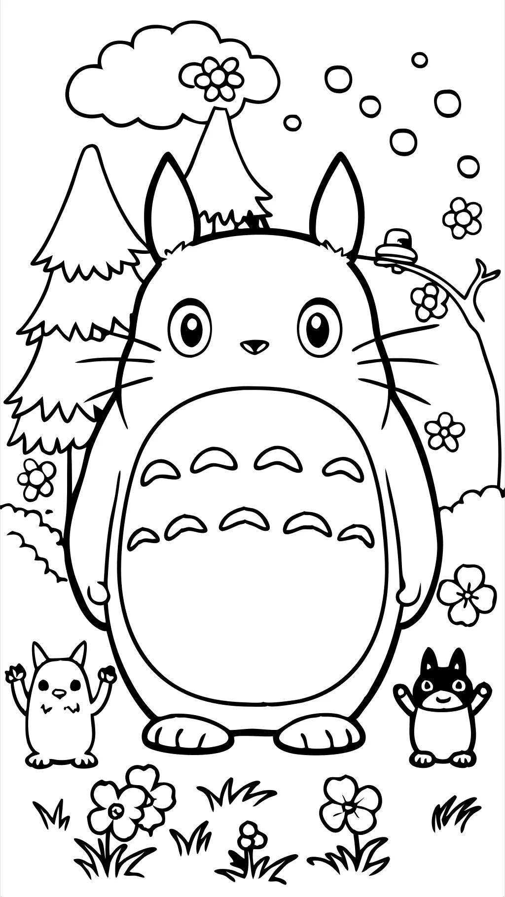 mes pages à colorier totoro voisine